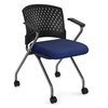 Officesource Perch Collection Nesting Chair with Arms and Casters, Titanium Frame 3294TNSFNV